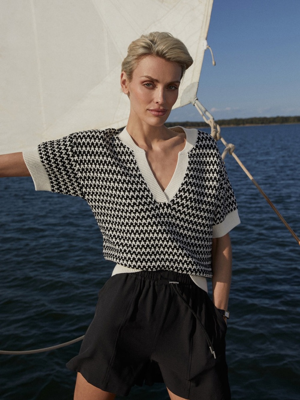 Varley Dora Short-Sleeve Knit Top